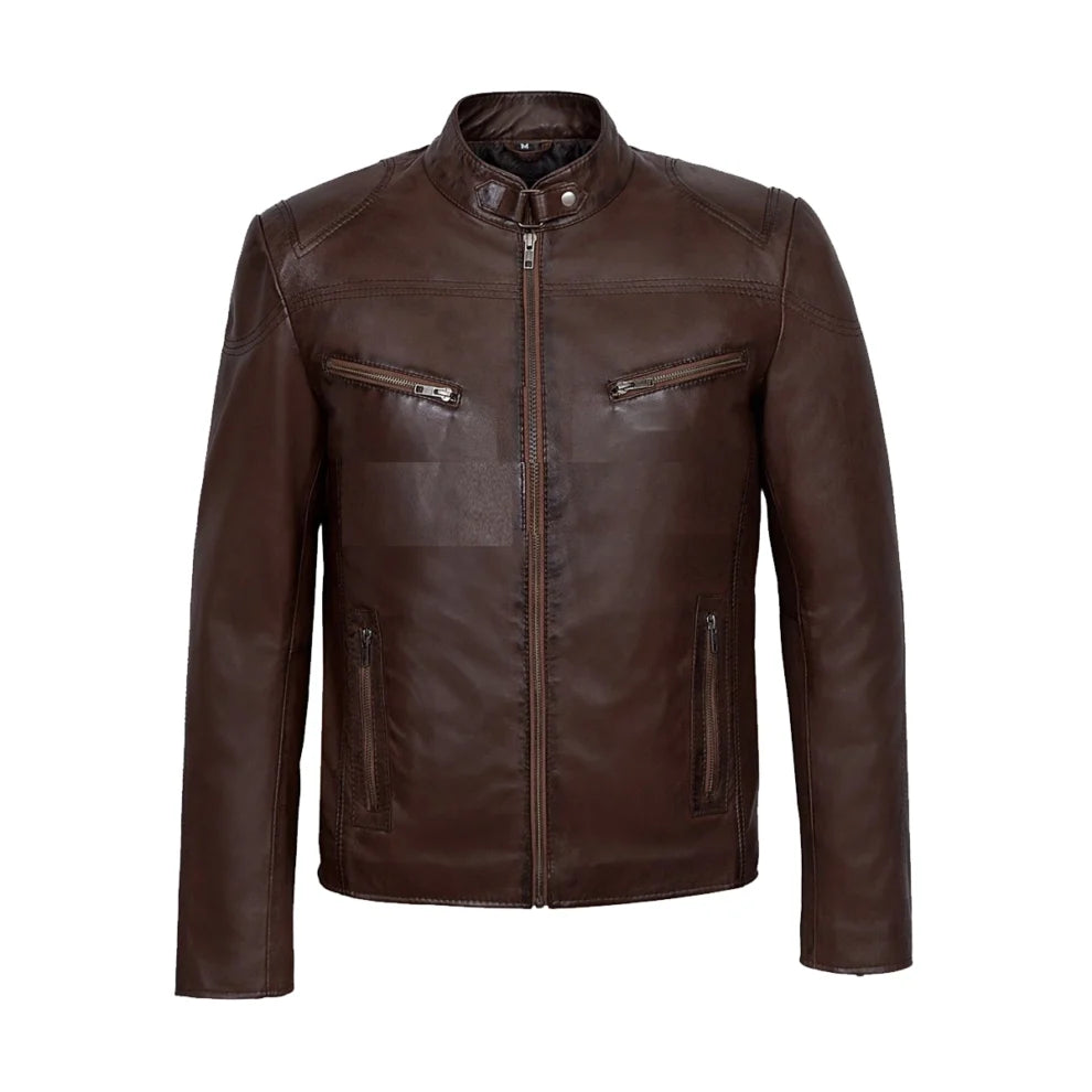 Vintage Fashion Brown Stylish New Leather Jacket