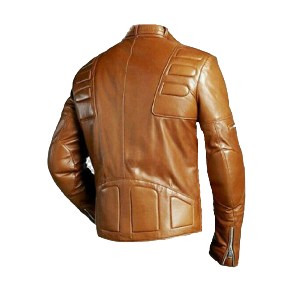 Tan Brown Vintage Biker Leather Jacket