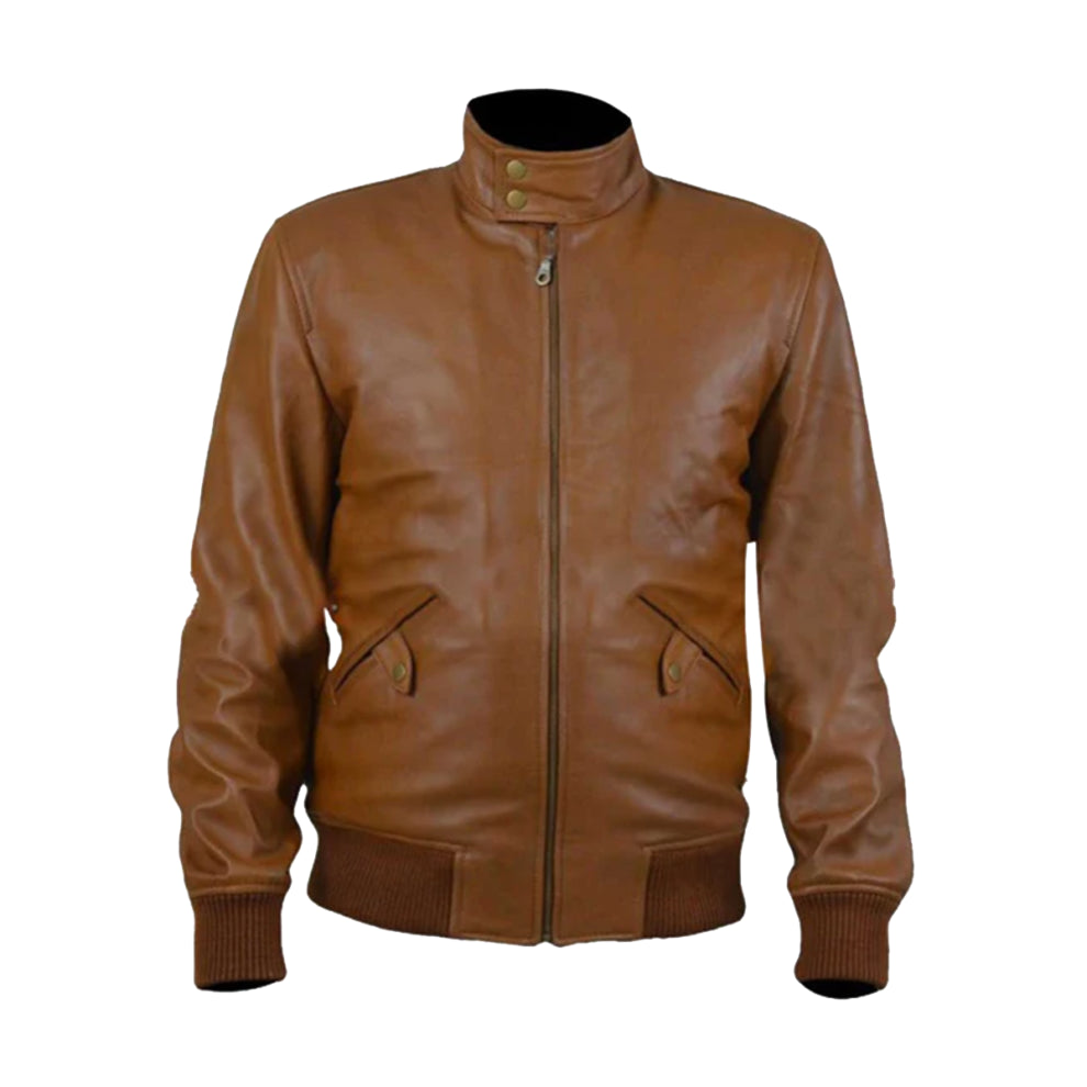 Brown Bomber Real Leather Jacket