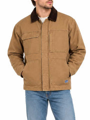 Mens Brown Canvas Chore Cotton Jacket