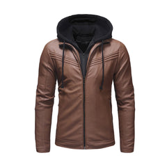 Hooded Style Genuine Leather Jacket