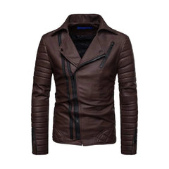 Quilted Wind Proof Shipskin Brown Leather Jacket