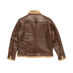 Tan Brown Shearling Leather Jacket