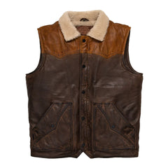 Brown Sherpa Leather Vest