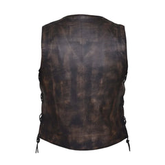 Woodland Brown Side Laces Style Leather Vest