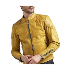 Quilted Cafe Racer Yellow Jacket