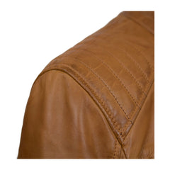 Tan Brown Biker Leather Jacket