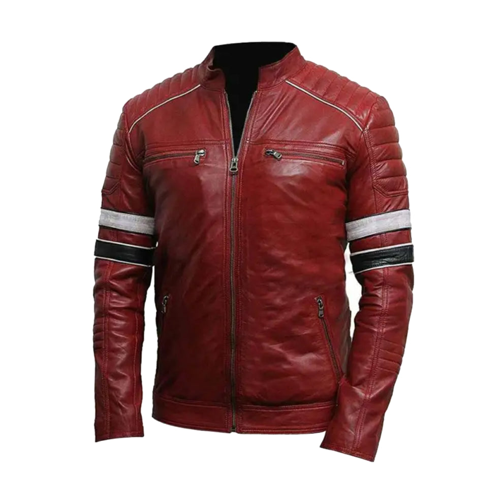 Classic Biker Vintage Cafe Racer Genuine Leather Jacket