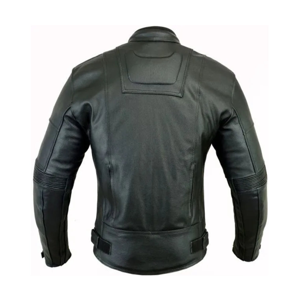 Dark Black Vintage Motorcycle Leather Jacket