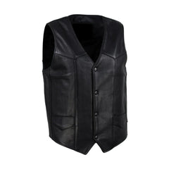 Black Premium Lining Style Real Leather Vest