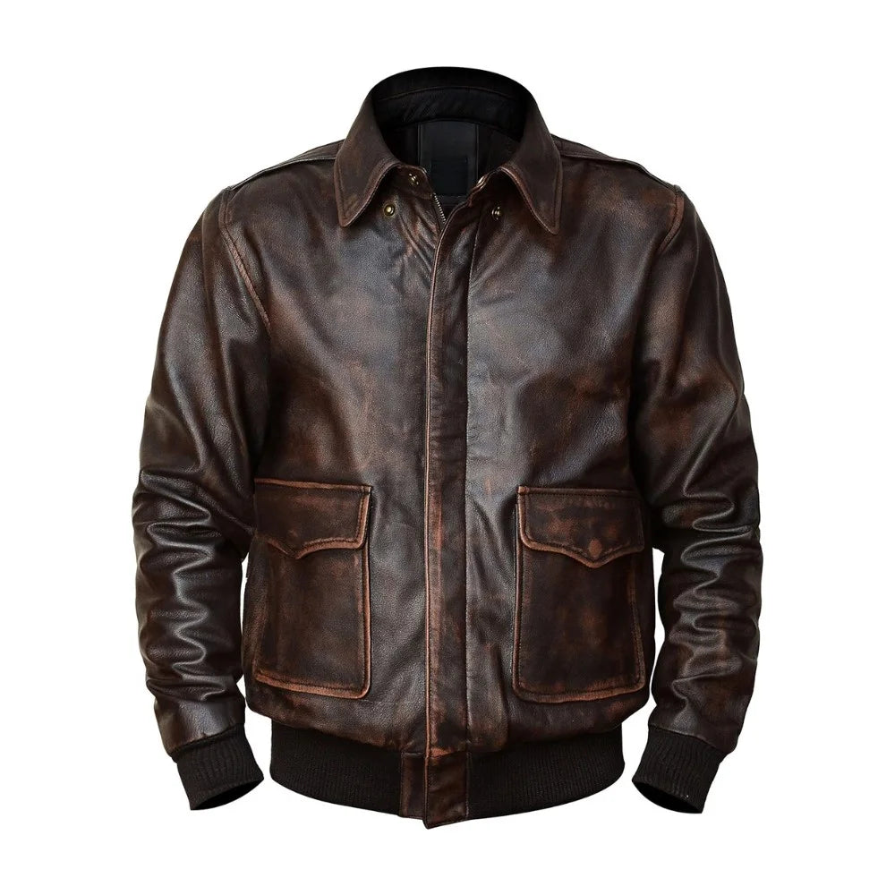 A2 Aviator Bomber Leather Jacket