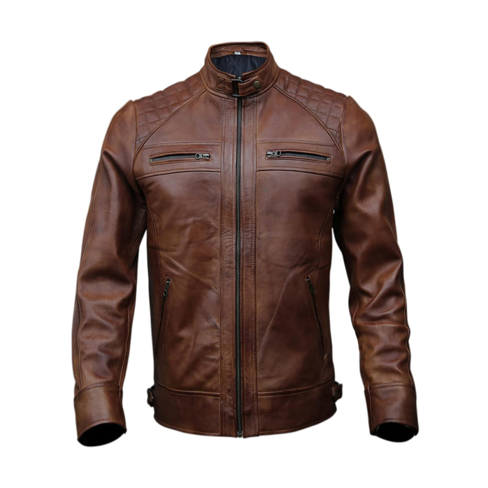 Biker Quilted Leather Jacket