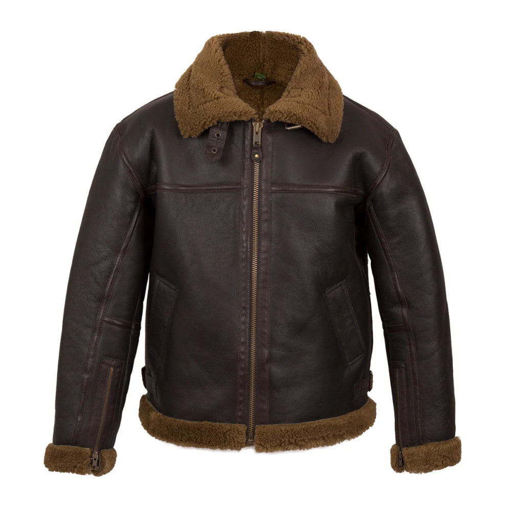 Shearling Dark Brown Genuine Leather Jacket