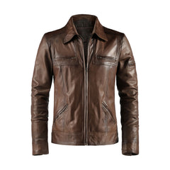 Shirt Style Genuine Leather Jacket