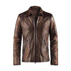 Dark Brown Lambskin Leather Jacket