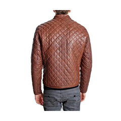 Diamond Quilted Genuine Leather Jacket