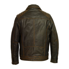 Distress Brown Trucker Genuine Leather Jacket