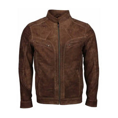 Vintage Distressed Biker Suede Leather Jacket