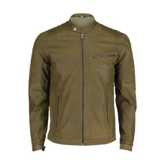 Green Biker Genuine Leather Jacket