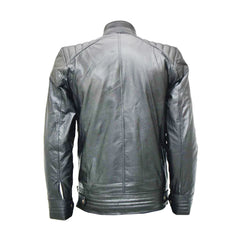 Grey Biker Leather Jacket