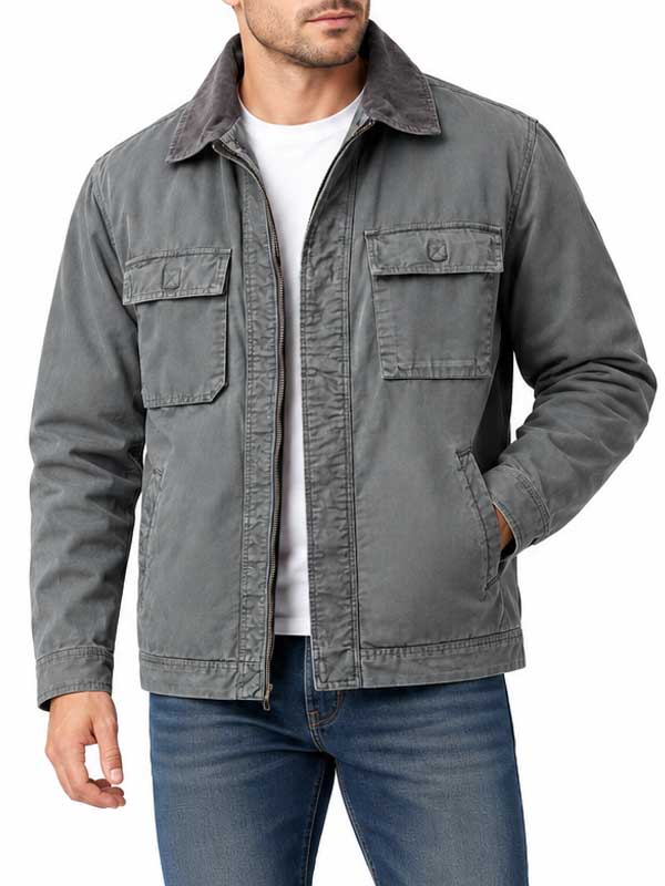 Men's Washed Cotton Utility Field Jacket