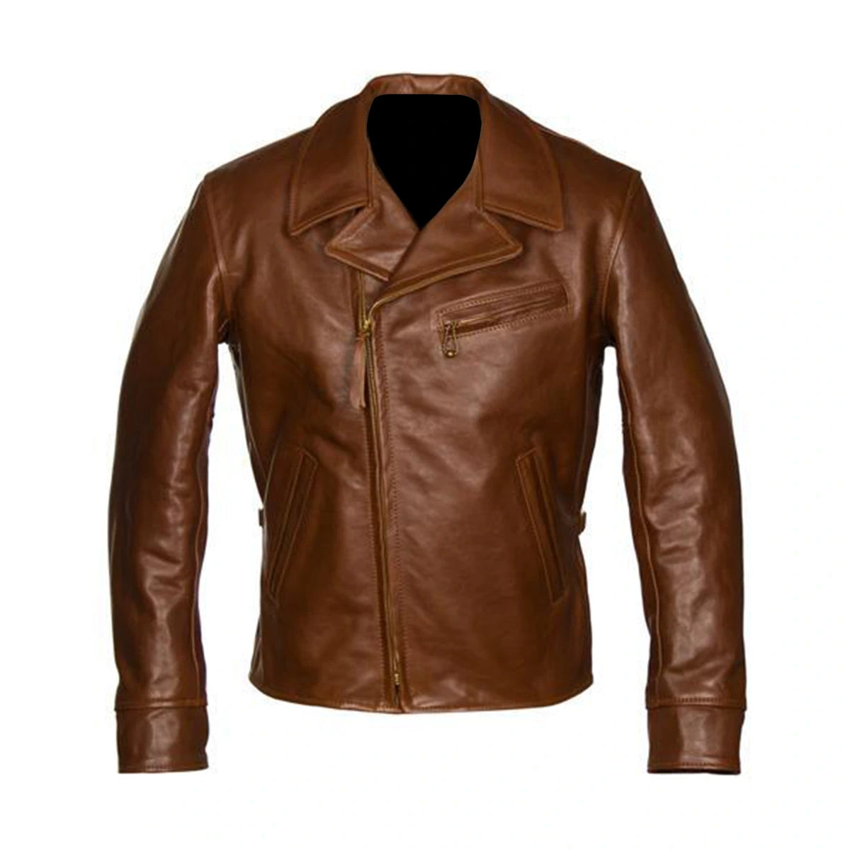 Brown Biker Genuine Leather Jacket