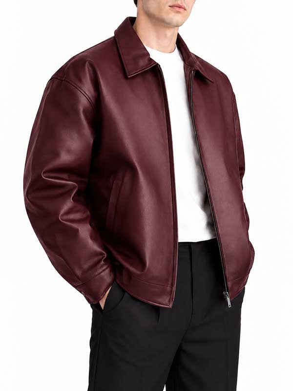 Mens-Oversized-Burgundy-Leather-Bomber-Jacket
