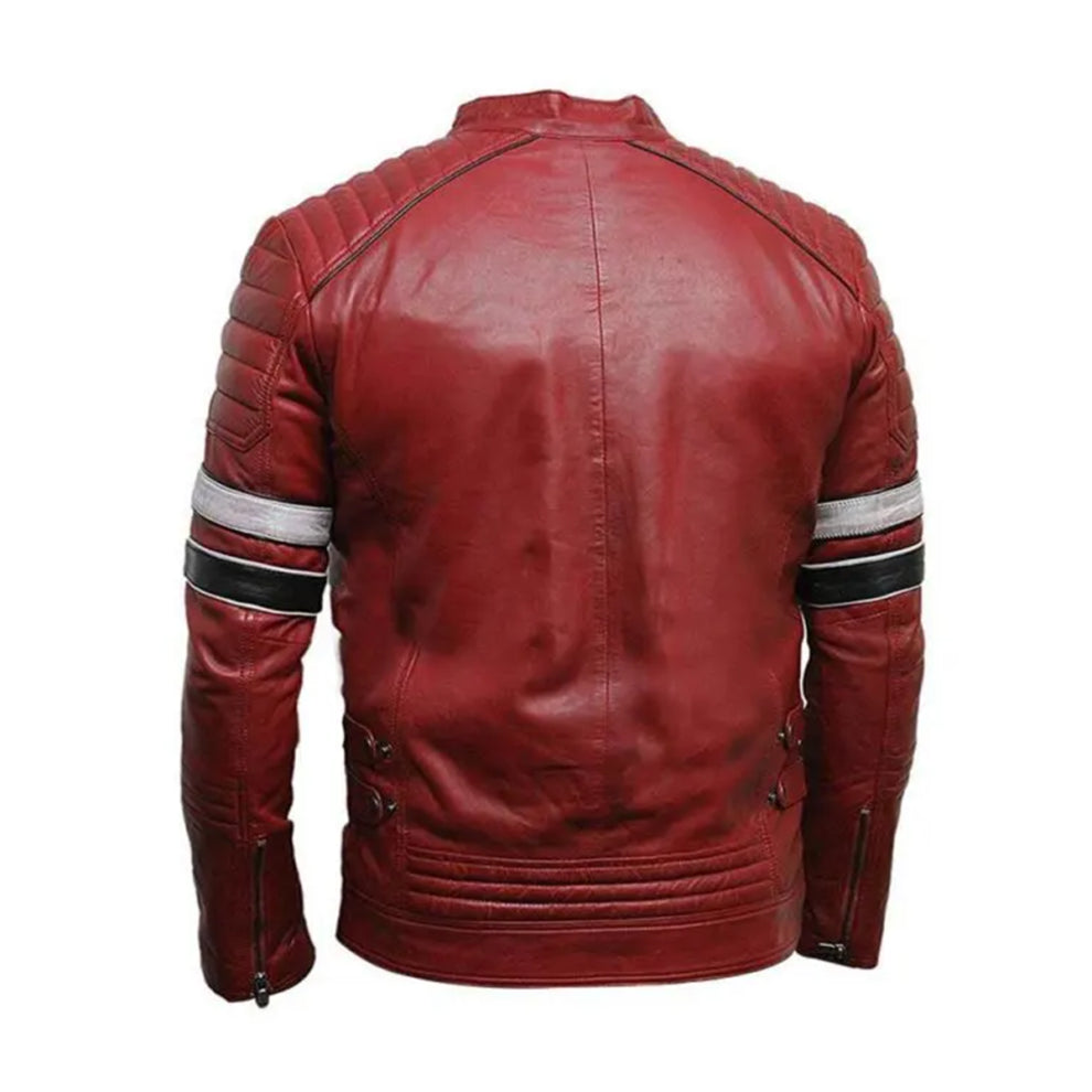 Classic Biker Vintage Cafe Racer Genuine Leather Jacket