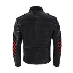 Black Militry Style Real Leather Jacket