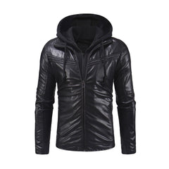 Hooded Style Genuine Leather Jacket