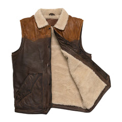 Brown Sherpa Leather Vest