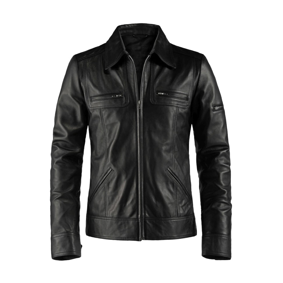 Shirt Style Genuine Leather Jacket