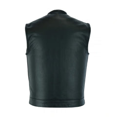 Soft Black Biker Genuine Leather Vest