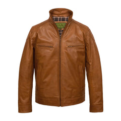 Tan Brown Biker Leather Jacket