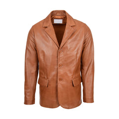 Tan Brown lapel Style Leather Blazer