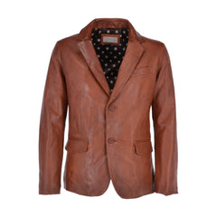 Tan Brown Genuine Leather Blazer