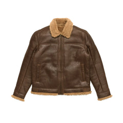 Tan Brown Shearling Leather Jacket