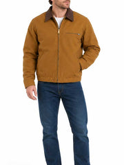 Mens-Tan-Canvas-Cotton-Work-Wear-Jacket