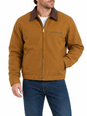 Mens Tan Canvas Cotton Jacket
