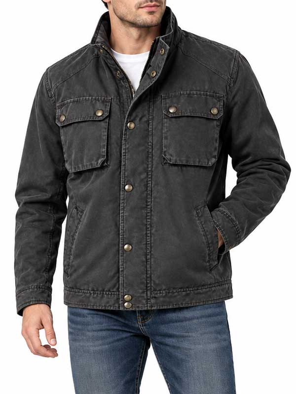 Men's Washed Black Field Canvas Jacket