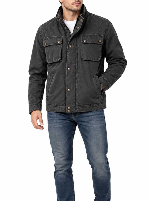 Mens-Washed-Black-Canvas-Field-Jacket
