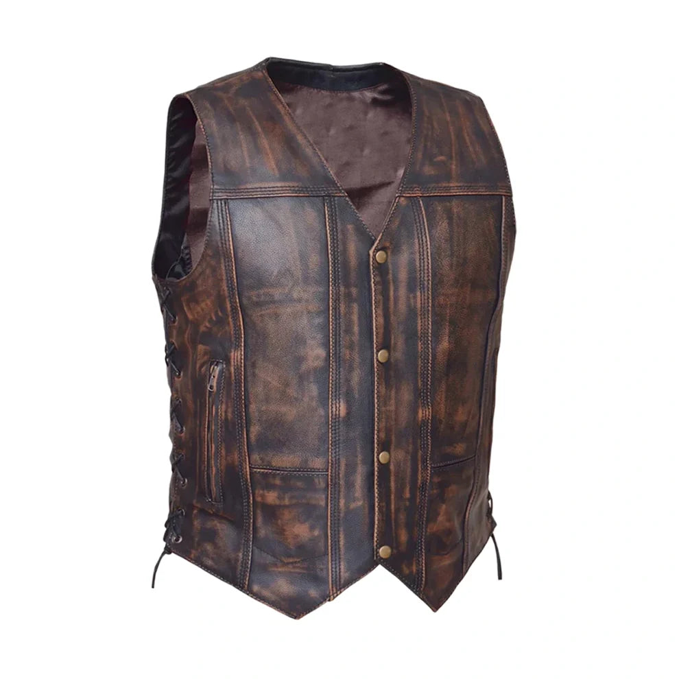 Woodland Brown Side Laces Style Leather Vest