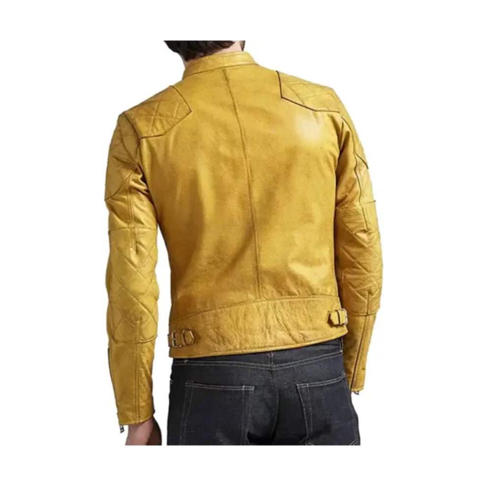 Quilted Cafe Racer Yellow Jacket