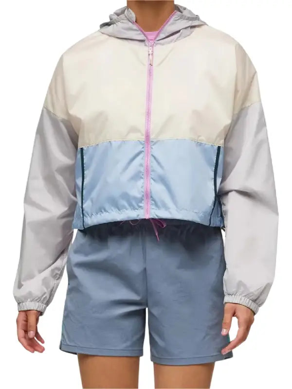 Women’s Lightweight Color-Block Hooded Windbreaker Jacket