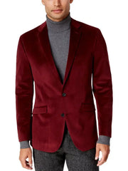 Men’s Burgundy Velvet Blazer | Slim Fit Formal & Evening Jacket