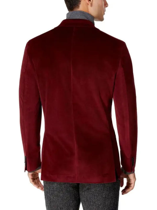 Men’s Burgundy Velvet Blazer | Slim Fit Formal & Evening Jacket