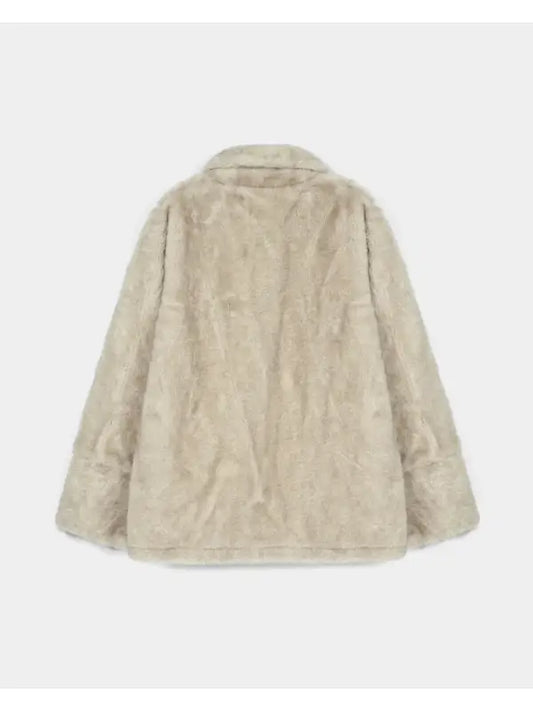 Women’s Beige Faux Fur Jacket with Soft Plush Finish