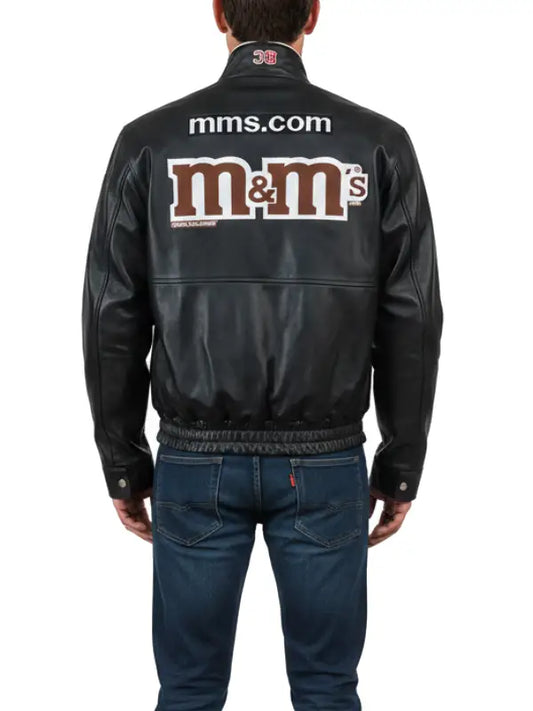 M&M’s Racing Leather Jacket for Men, Premium Motorsport Style