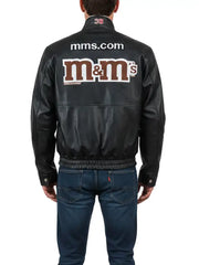 M&M’s Racing Leather Jacket for Men, Premium Motorsport Style