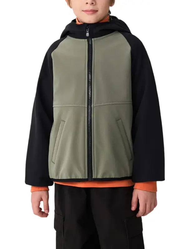 Kids Hooded Winter Jacket – Soft Polyester Fabric with Stretch Comfort